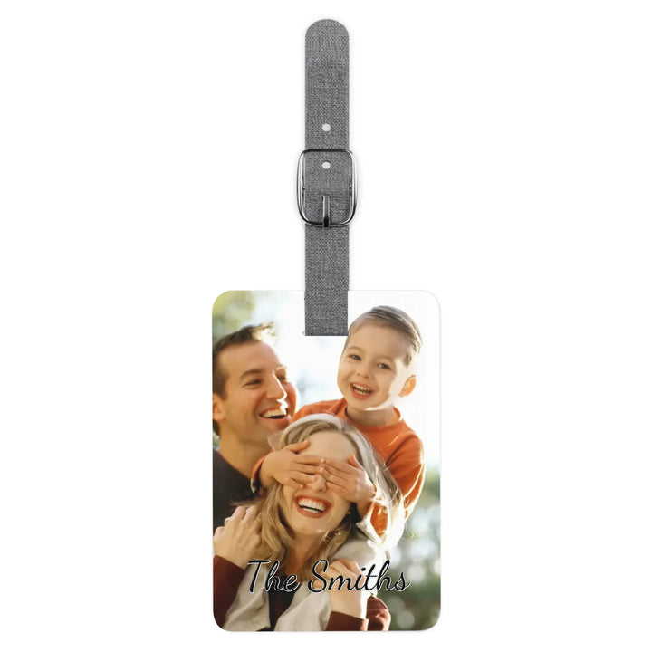 Saffiano Luggage Tag Front-Custom photo, text, fonts, and colors-ARTFULANE