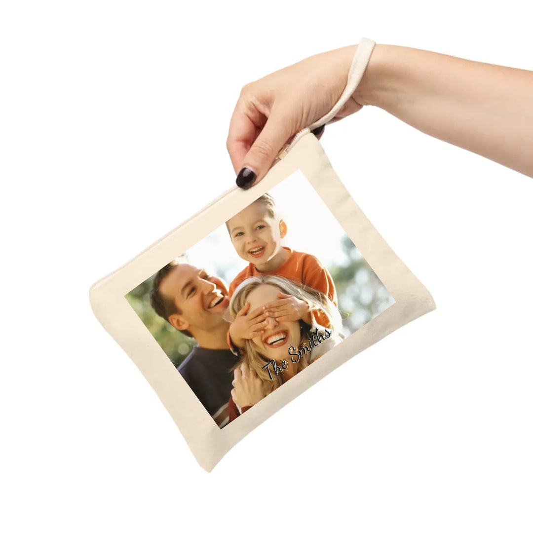 Cotton Accessory Zipper Pouch on wrist-Custom photo, text, fonts, and colors-ARTFULANE