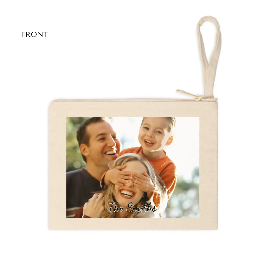 Cotton Accessory Zipper Pouch Front-Custom photo, text, fonts, and colors-ARTFULANE