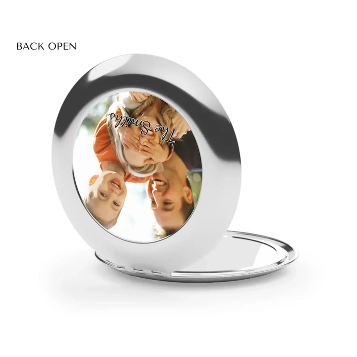 Compact Travel Mirror Back Open-Custom photo, text, fonts, and colors-ARTFULANE