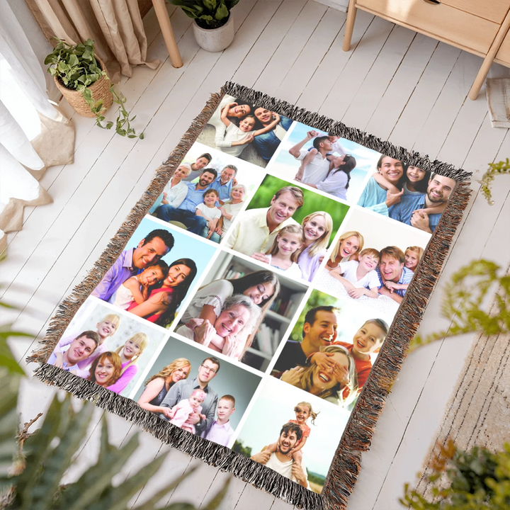 Heirloom Woven Blanket In Room-ARTFULANE