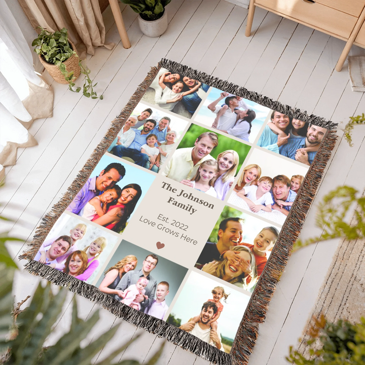 Heirloom Woven Blanket In Room-ARTFULANE