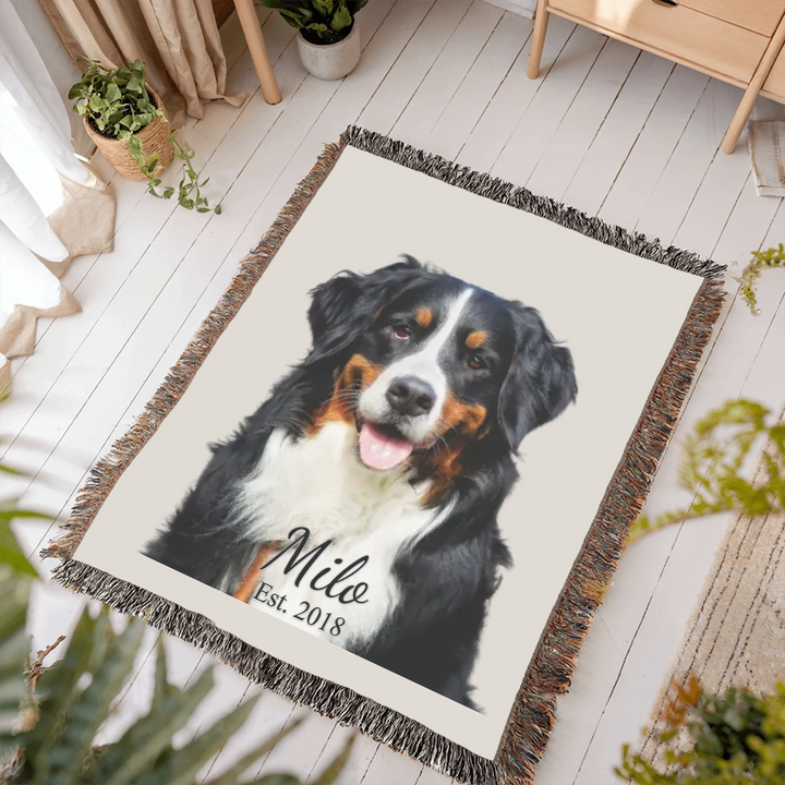 Heirloom Woven Blanket In Room-ARTFULANE