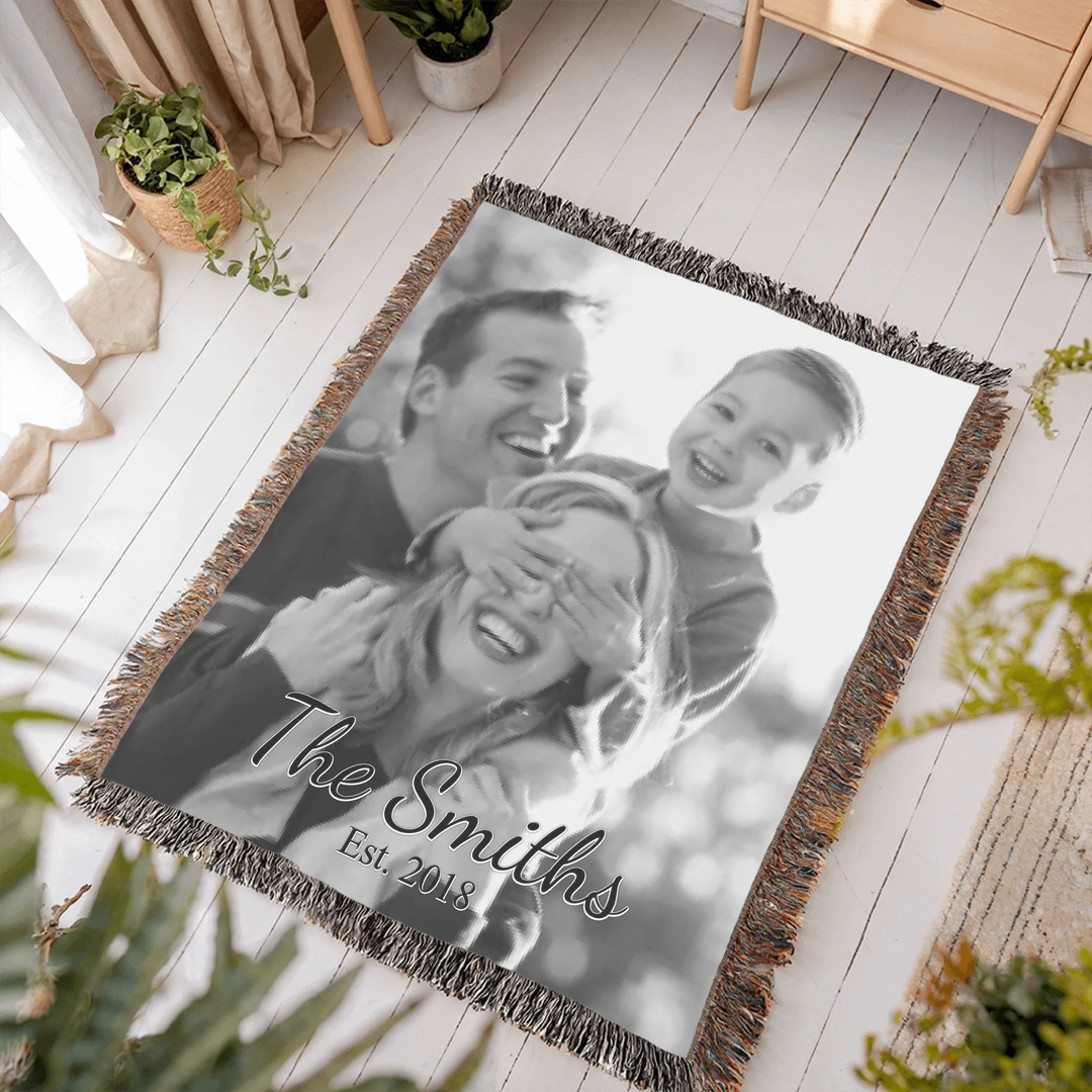 Heirloom Woven Blanket In Room-ARTFULANE