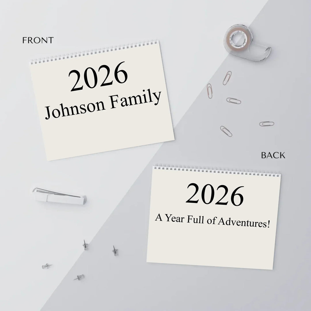 wall calendar front and back covers