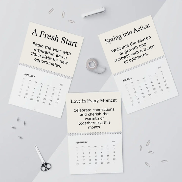 wall calendar Jan-Mar