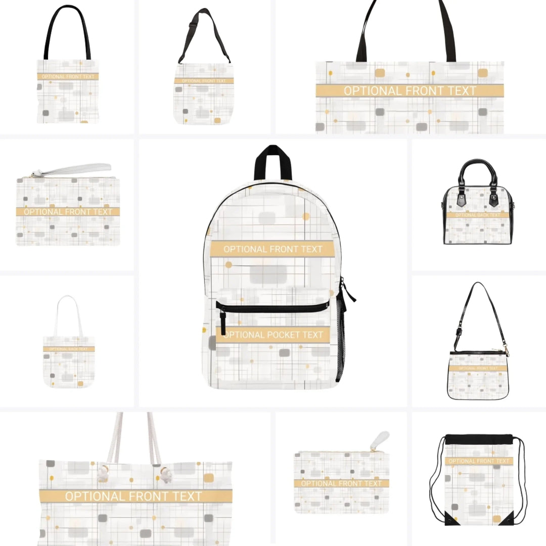 Custom Minimalist Abstract Line-Based Bags - Tote, Weekender, Shoulder, Clutch, Backpack & String Bags - ARTFULANE