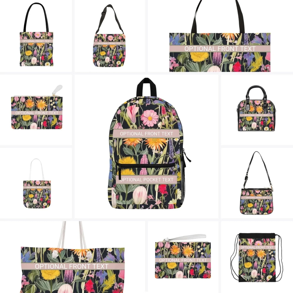 Custom Watercolor Floral Bags - Tote, Weekender, Shoulder, Clutch, Backpack & String Bags - ARTFULANE