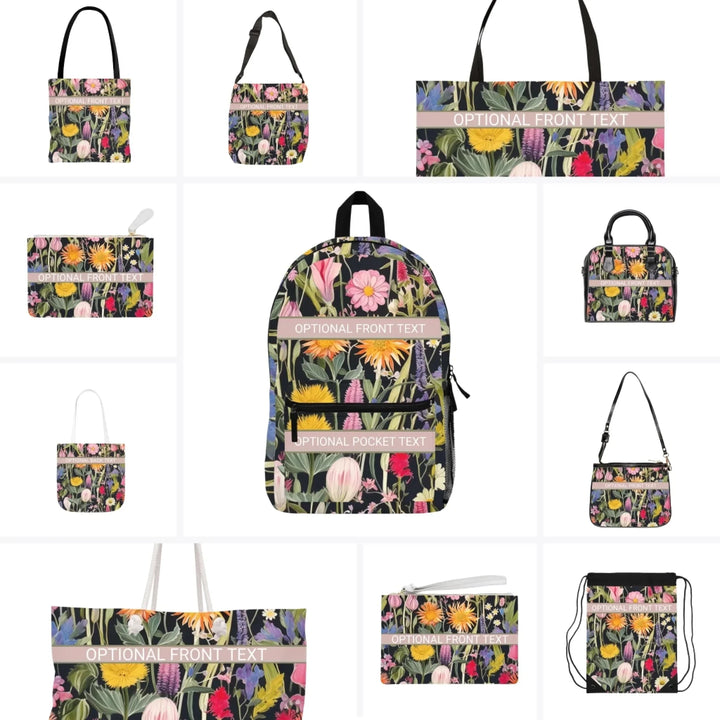 Custom Watercolor Floral Bags - Tote, Weekender, Shoulder, Clutch, Backpack & String Bags - ARTFULANE