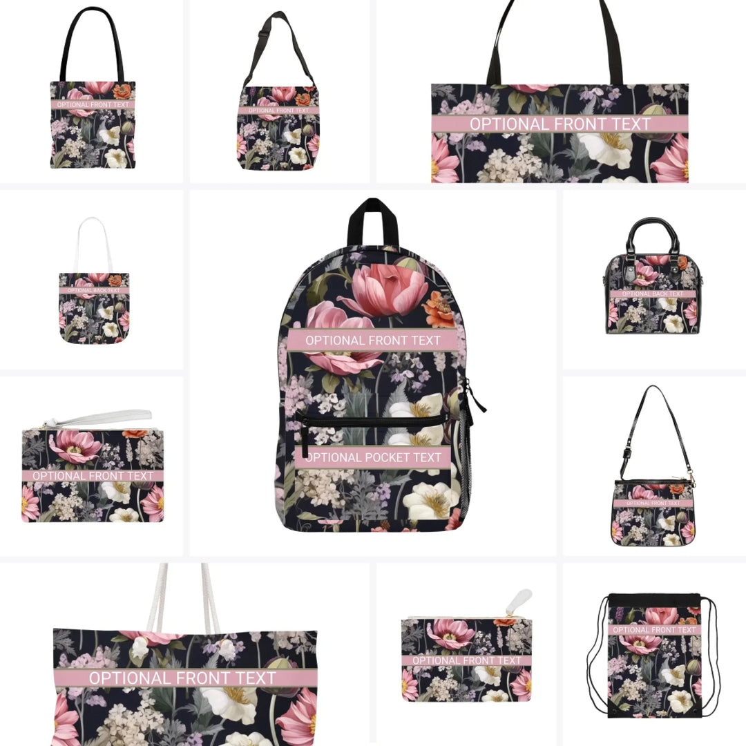 Custom Botanical Watercolor Bags - Tote, Weekender, Shoulder, Clutch, Backpack & String Bags - ARTFULANE