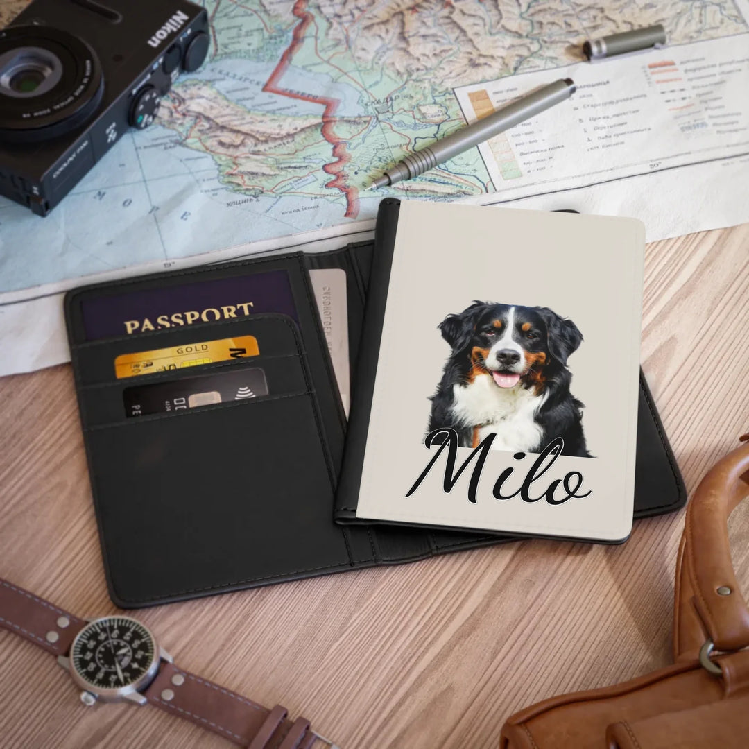 Passport Cover in use-Custom photo, text, fonts, and colors-ARTFULANE