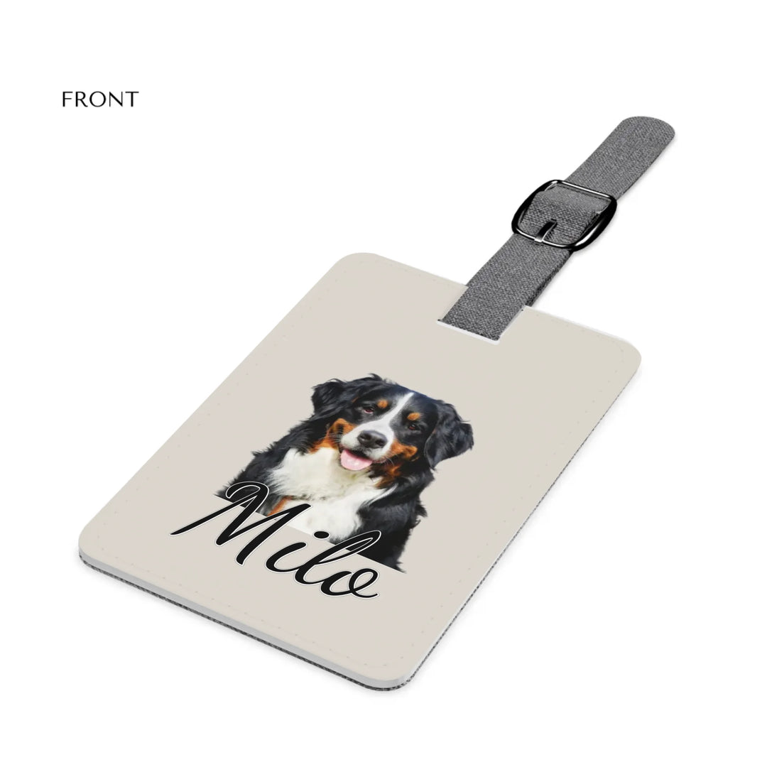 Saffiano Luggage Tag Close-up-Custom photo, text, fonts, and colors-ARTFULANE