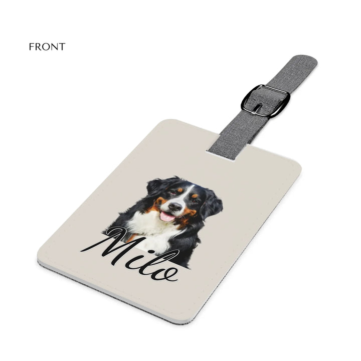 Saffiano Luggage Tag Close-up-Custom photo, text, fonts, and colors-ARTFULANE