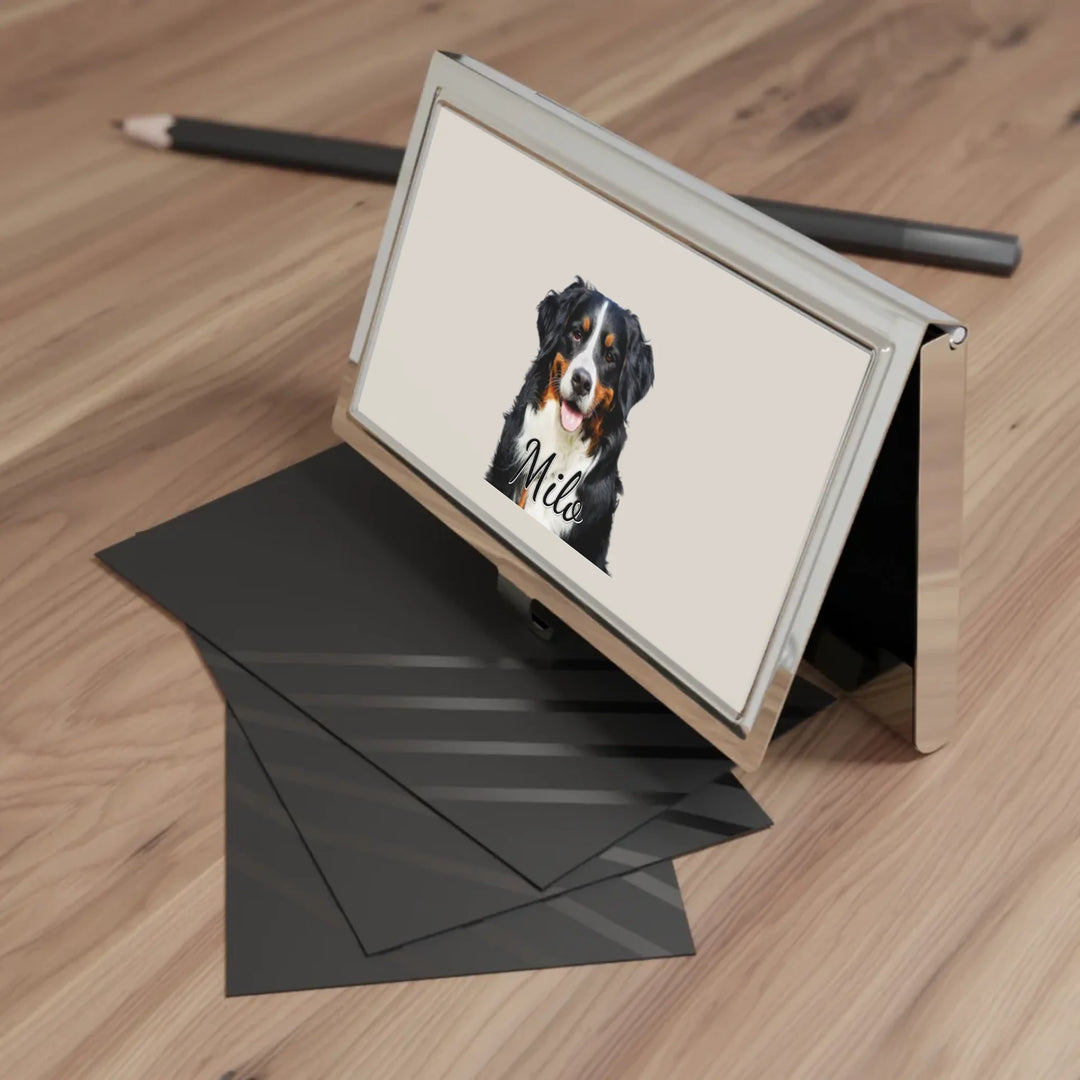 Business card holder in use-Custom photo, text, fonts, and colors-ARTFULANE
