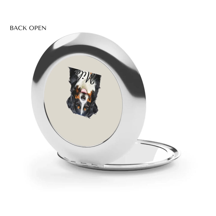 Compact Travel Mirror Back Open-Custom photo, text, fonts, and colors-ARTFULANE
