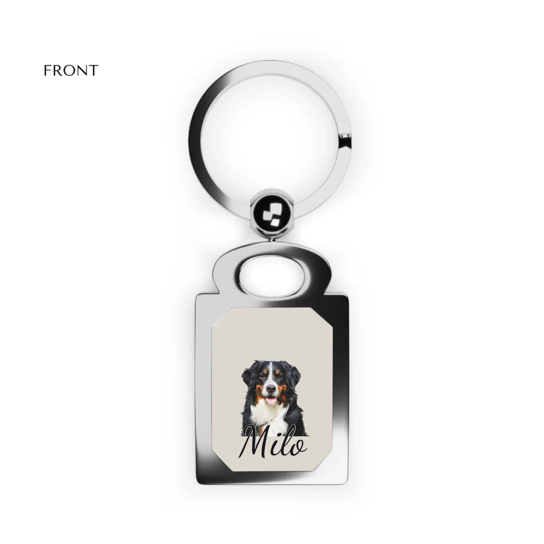 Rectangle Photo Keyring front-Custom photo, text, fonts, and colors-ARTFULANE