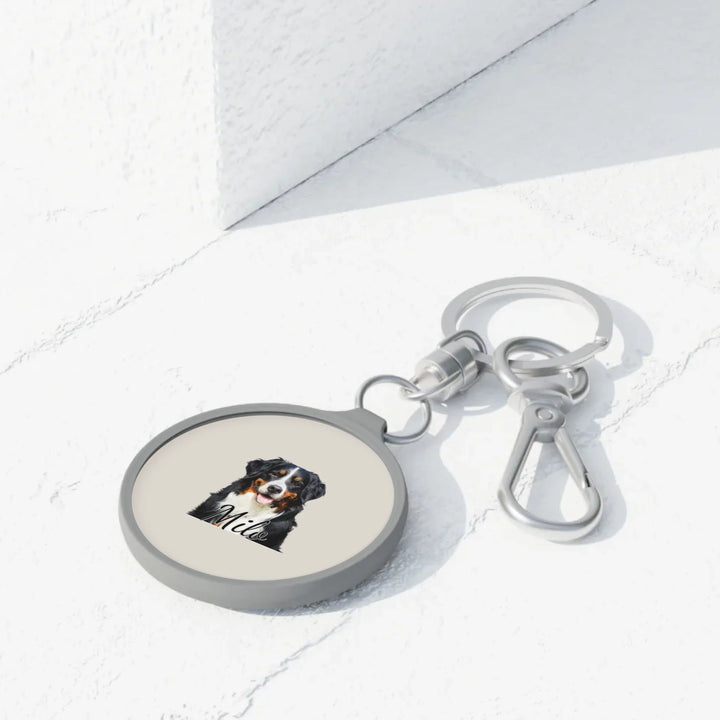 travel keyring tag in use-Custom photo, text, fonts, and colors-ARTFULANE