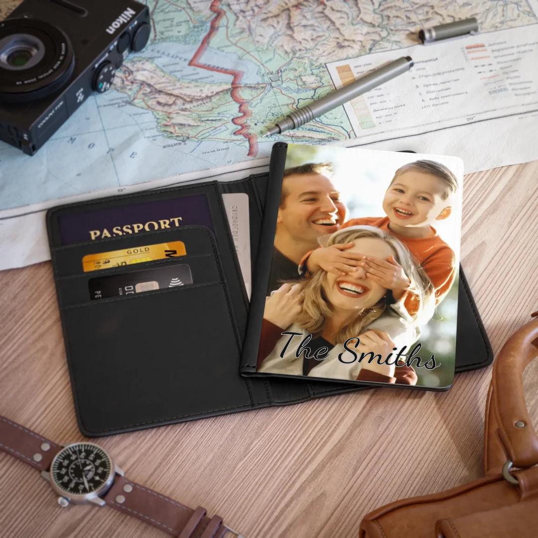 Passport Cover in use-Custom photo, text, fonts, and colors-ARTFULANE
