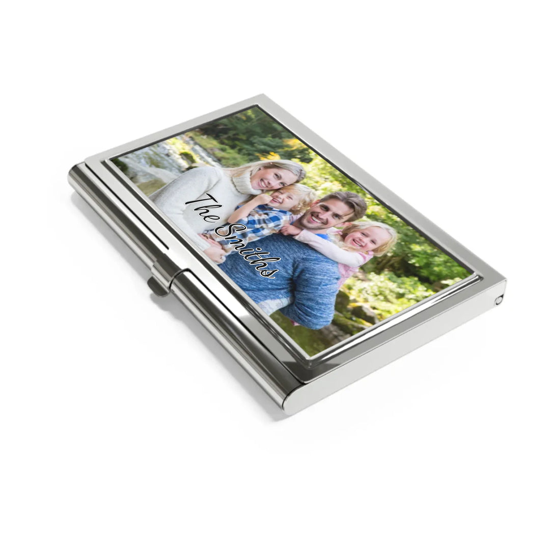 Business card holder side-Custom photo, text, fonts, and colors-ARTFULANE