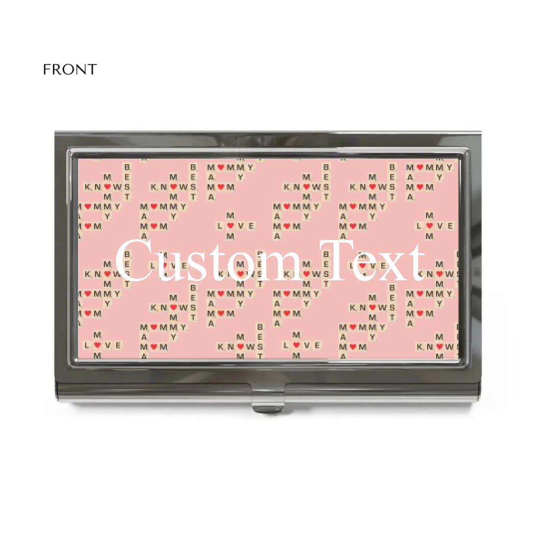 Custom-Travel-Accessories-business-card-holder-front-Mom-Knows-Best-artfulane