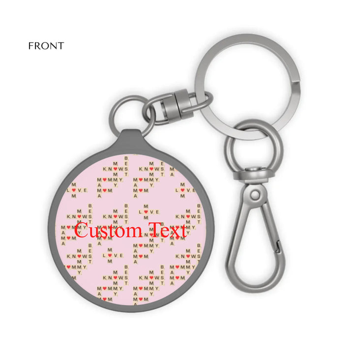 Custom-Travel-Accessories-circle-keyring-tag-front-Mom-Knows-Best-artfulane