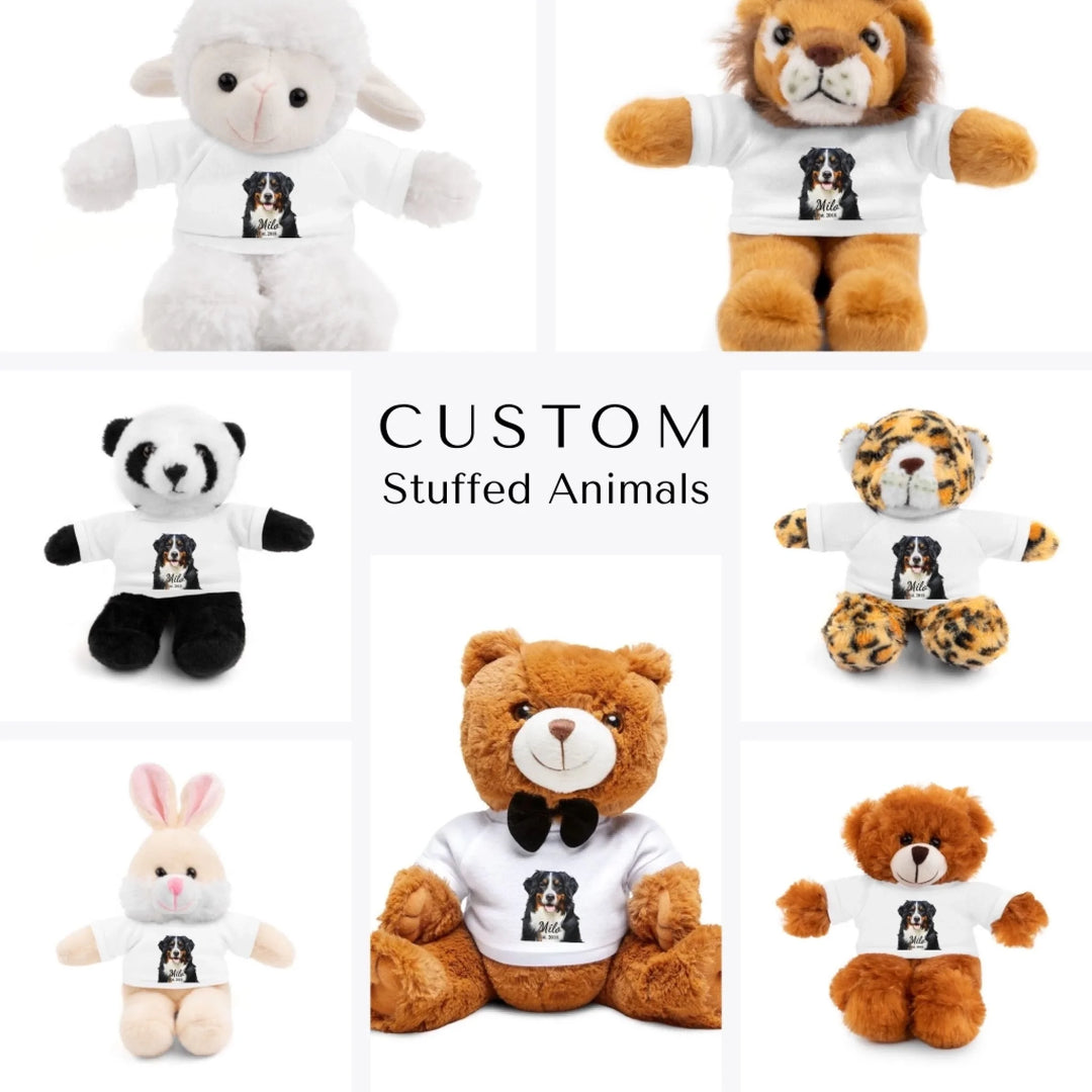 Custom Spotify Song QR Code Stuffed Animals - Sheep, Jaguar, Panda, Lion, Bunny, Bear - ARTFULANE