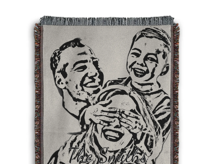 Heirloom Woven Blanket Closeup Texture-ARTFULANE