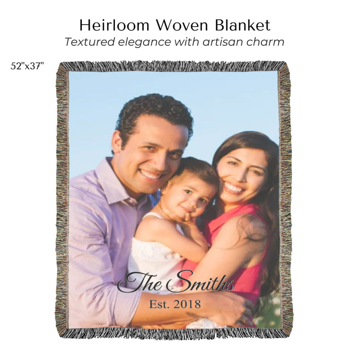 Heirloom Woven Blanket 52"x37"-ARTFULANE