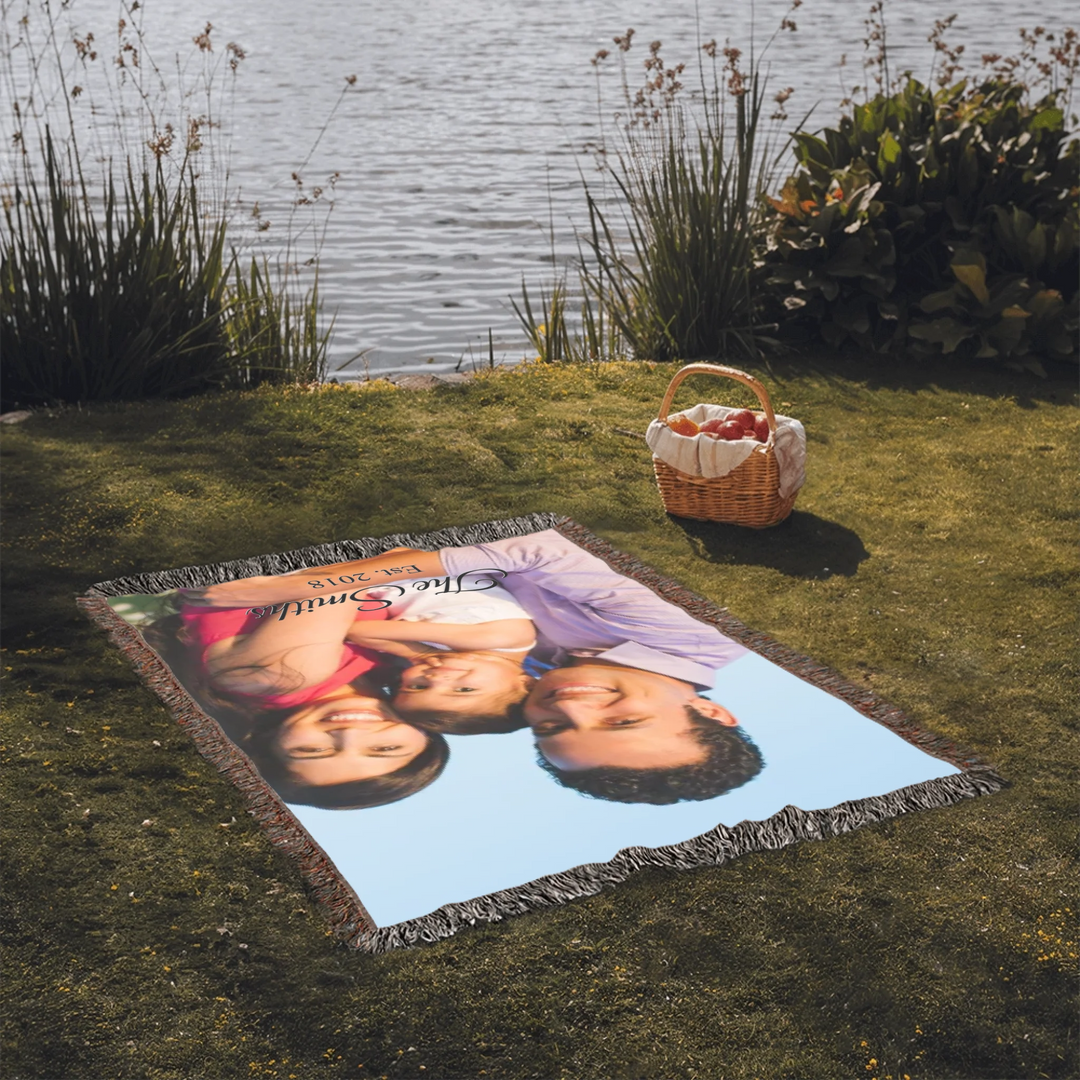 Heirloom Woven Blanket On Grass-ARTFULANE