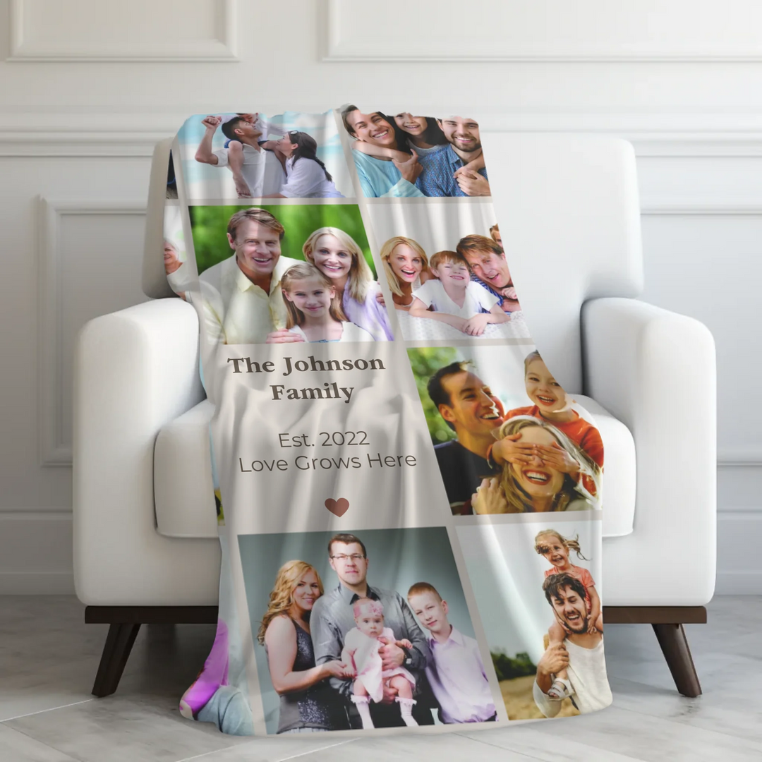 Custom-Watercolor-Birth-Month-Flower-Garden-velveteen-Blanket-on-chair-artfulane