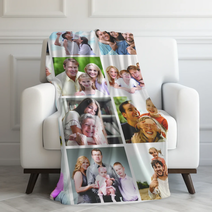 Custom-Watercolor-Birth-Month-Flower-Garden-velveteen-Blanket-on-chair-artfulane