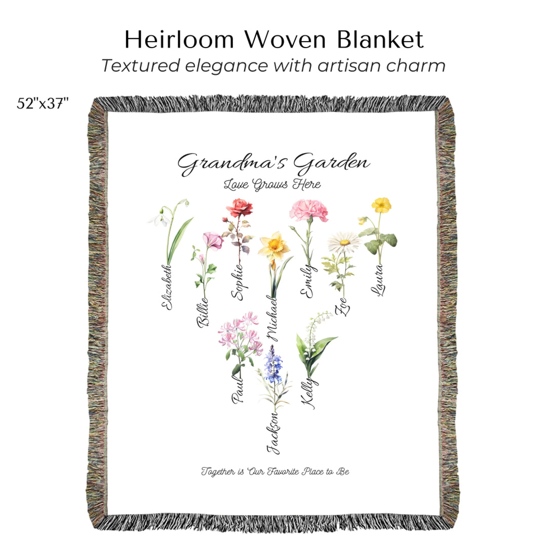 Heirloom Woven Blanket 52"x37"-ARTFULANE
