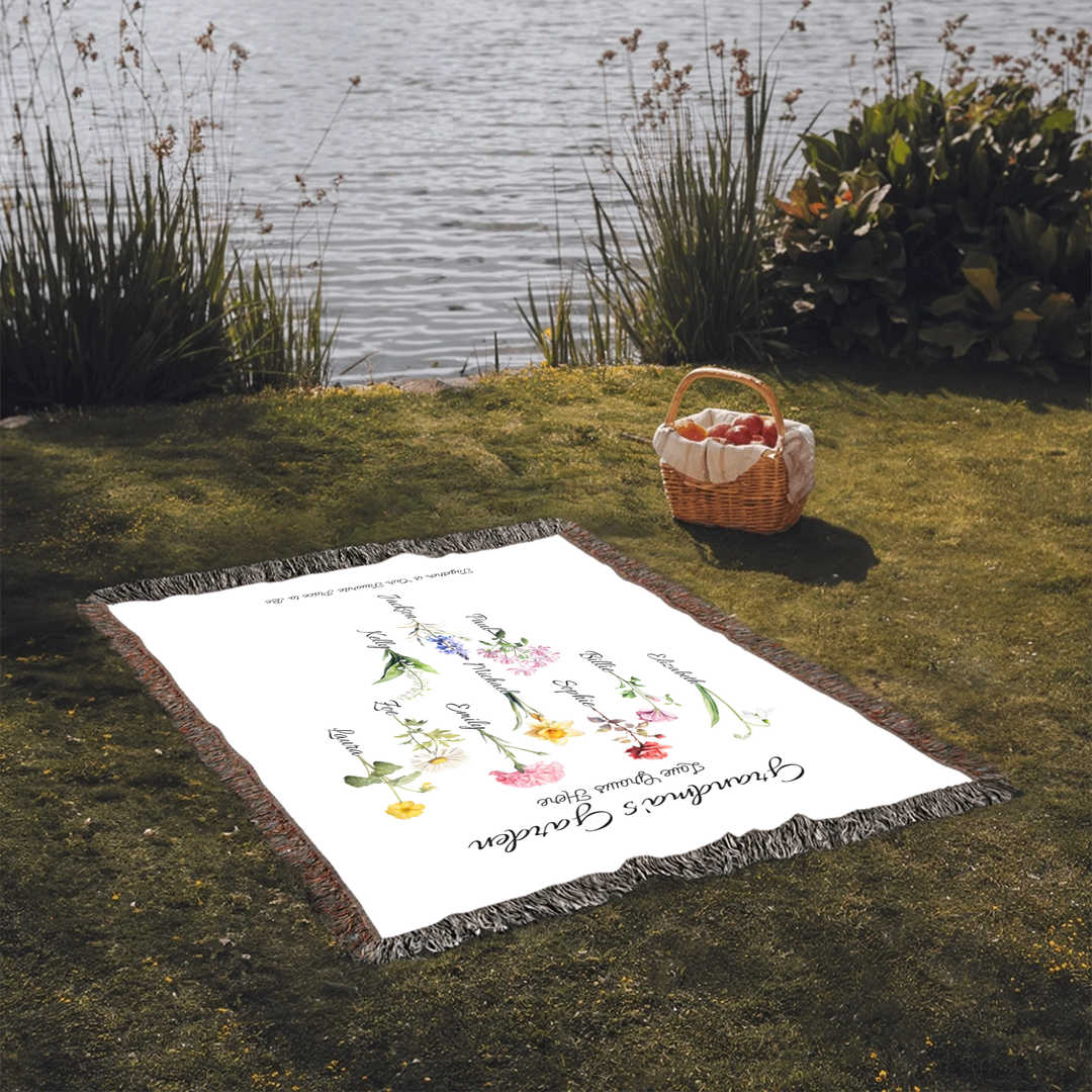 Heirloom Woven Blanket On Grass-ARTFULANE