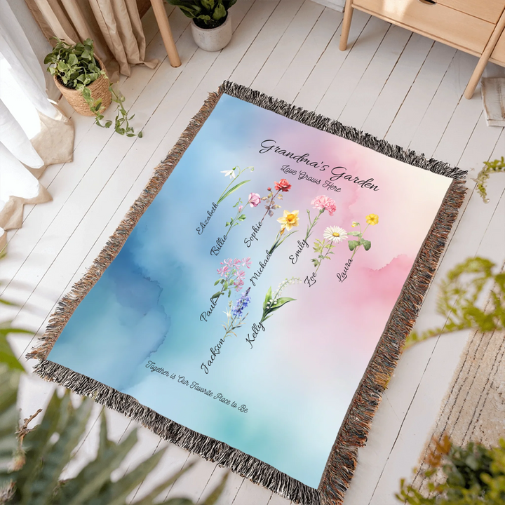 Heirloom Woven Blanket In Room-ARTFULANE