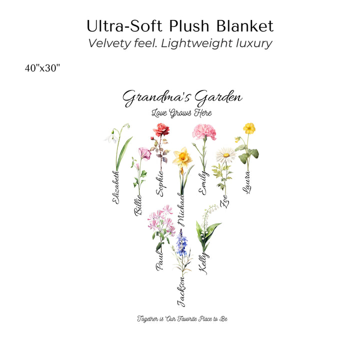 Create-Your-Custom-Watercolor-Birth-Month-Flower-Garden-velveteen-Blanket-40x30-artfulane