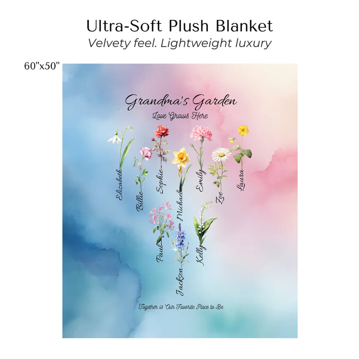 Create-Your-Custom-Watercolor-Birth-Month-Flower-Garden-Blanket-50x60-artfulane
