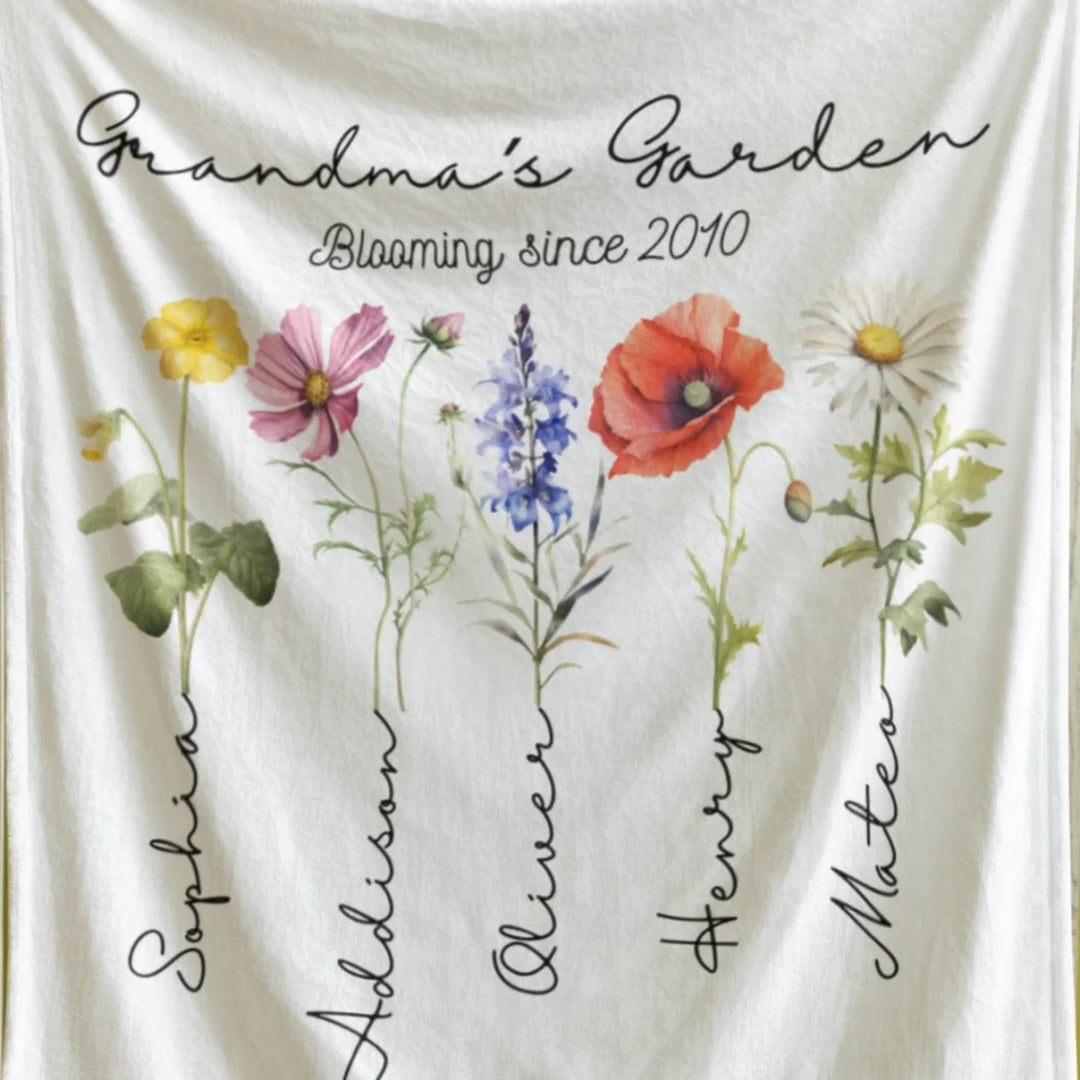 Custom-Watercolor-Birth-Month-Flower-Garden-Blanket-Hanging-artfulane