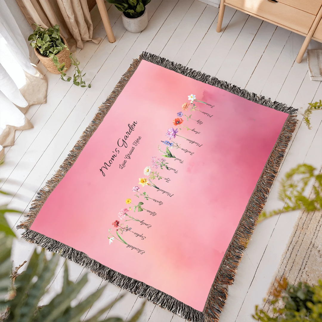 Heirloom Woven Blanket In Room-ARTFULANE