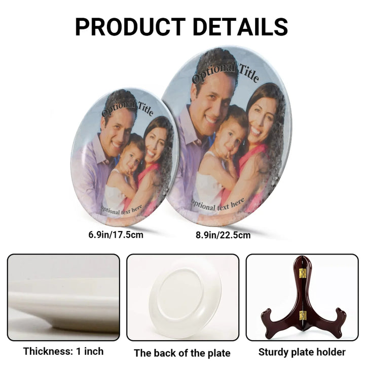 Custom Watercolor Photo Ceramic Plate (with Stand) product details - ARTFULANE