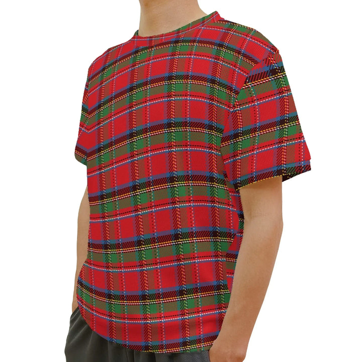 Custom Tartan Plaid Short Sleeve Wool Sweater - ARTFULANE
