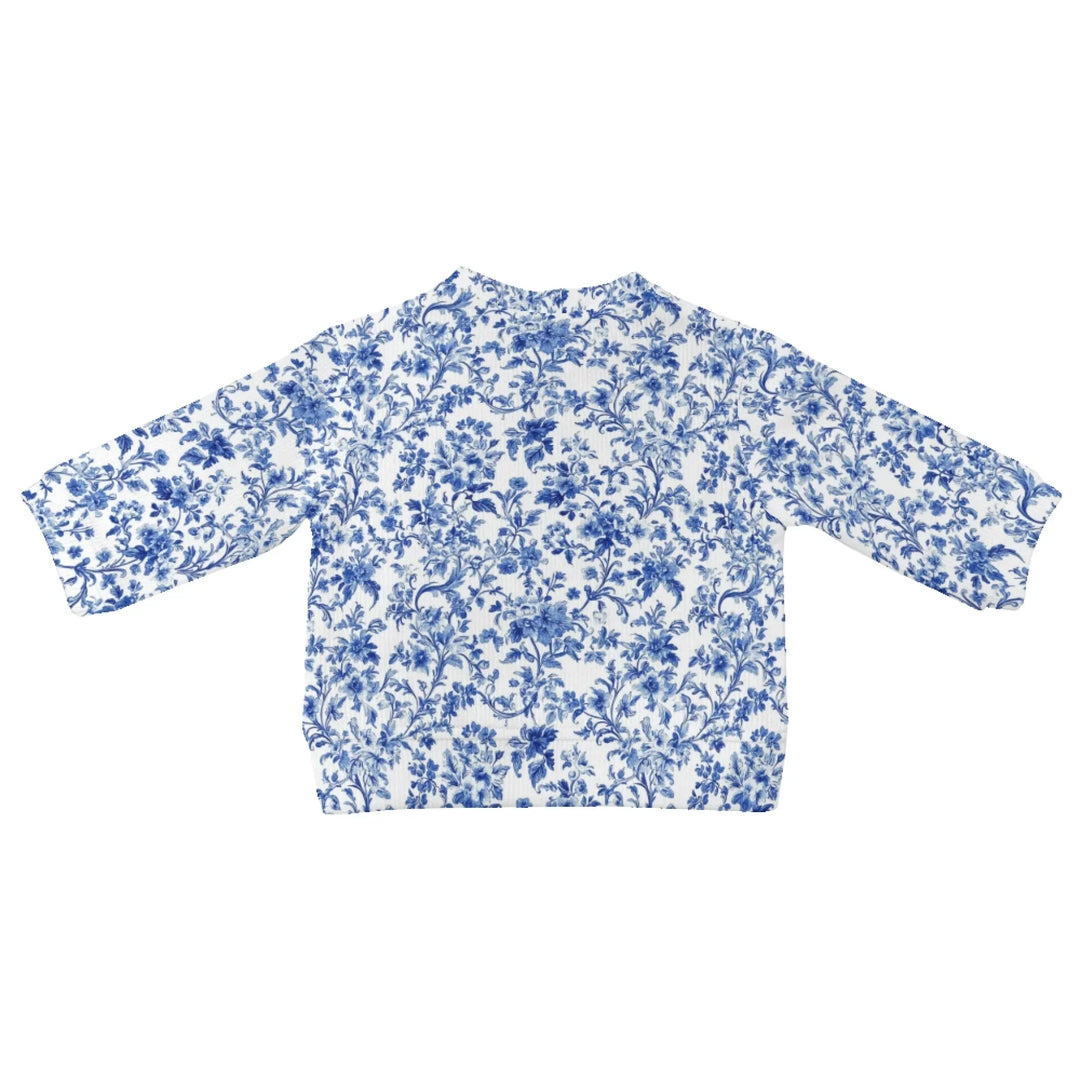 Custom Blue Toile Wool Sweater - ARTFULANE