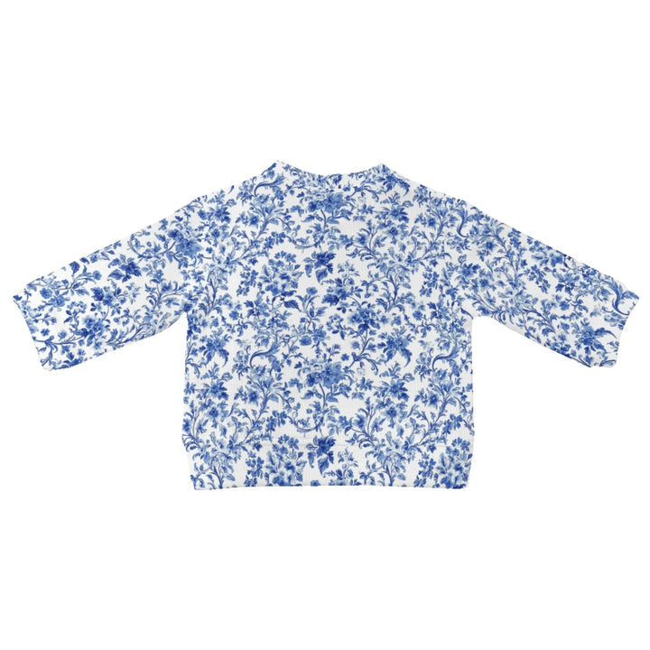 Custom Blue Toile Wool Sweater - ARTFULANE