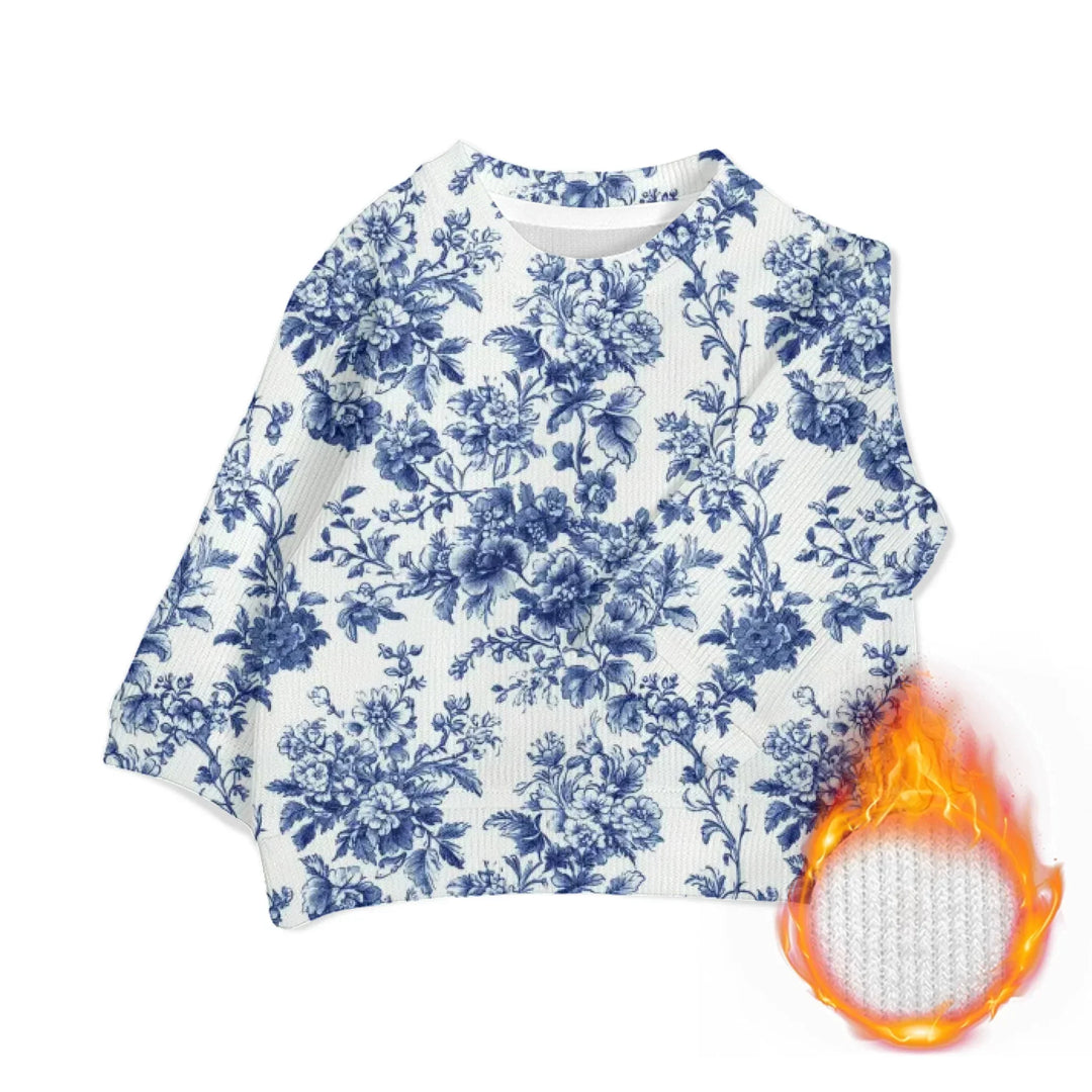 Custom Blue Toile Baby Wool Sweater - ARTFULANE