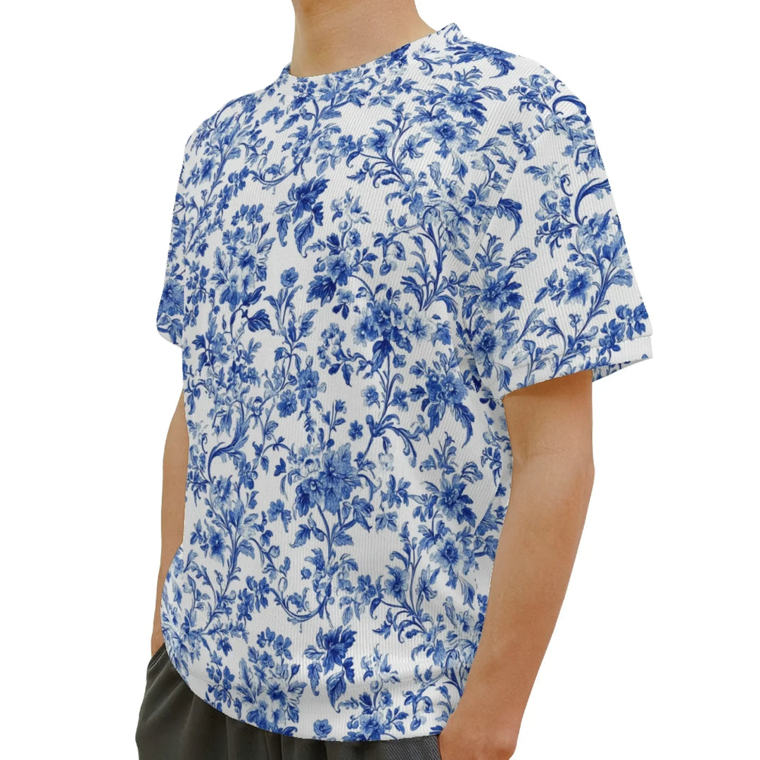 Custom Blue Toile unisex Wool Sweater - ARTFULANE