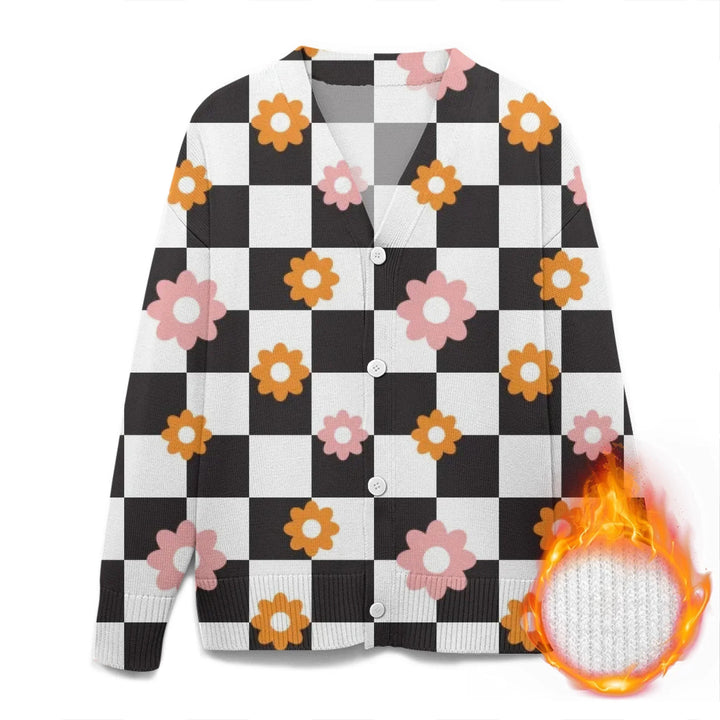 Custom Retro Groovy Knit Sweater and Cardigan in multiple sizes for adults, kids, and babies – personalized knitwear design-ARTFULANE