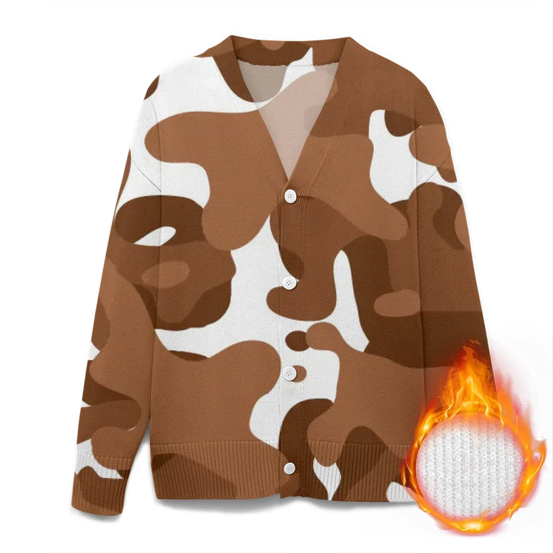 Custom Blue Toile cardigan Wool Sweater - ARTFULANE