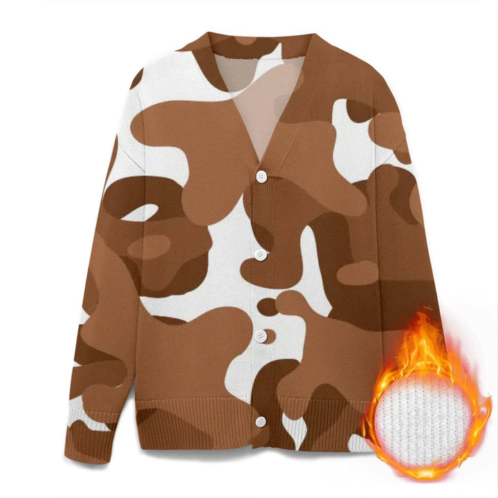 Custom Blue Toile cardigan Wool Sweater - ARTFULANE