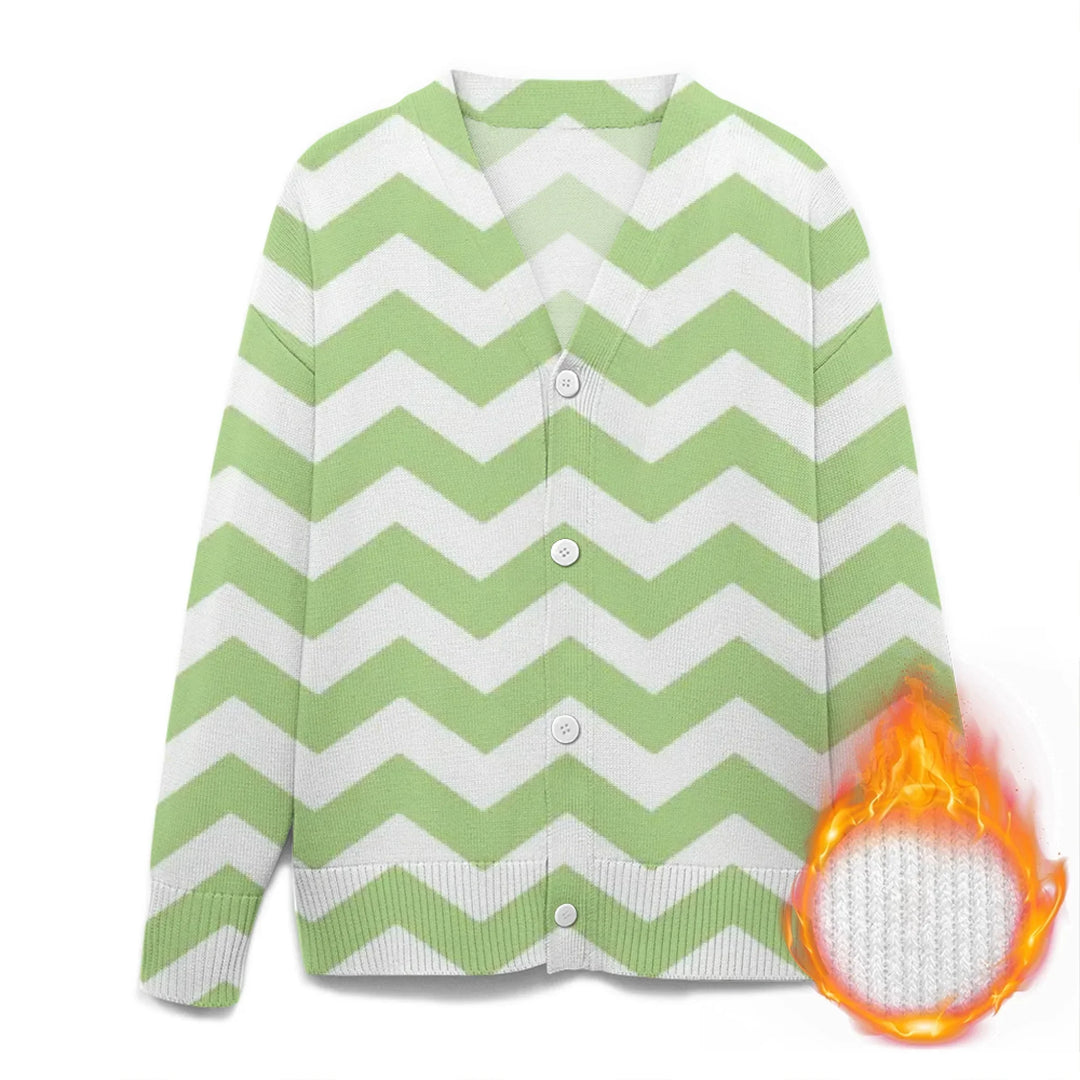 Custom Blue Toile cardigan Wool Sweater - ARTFULANE