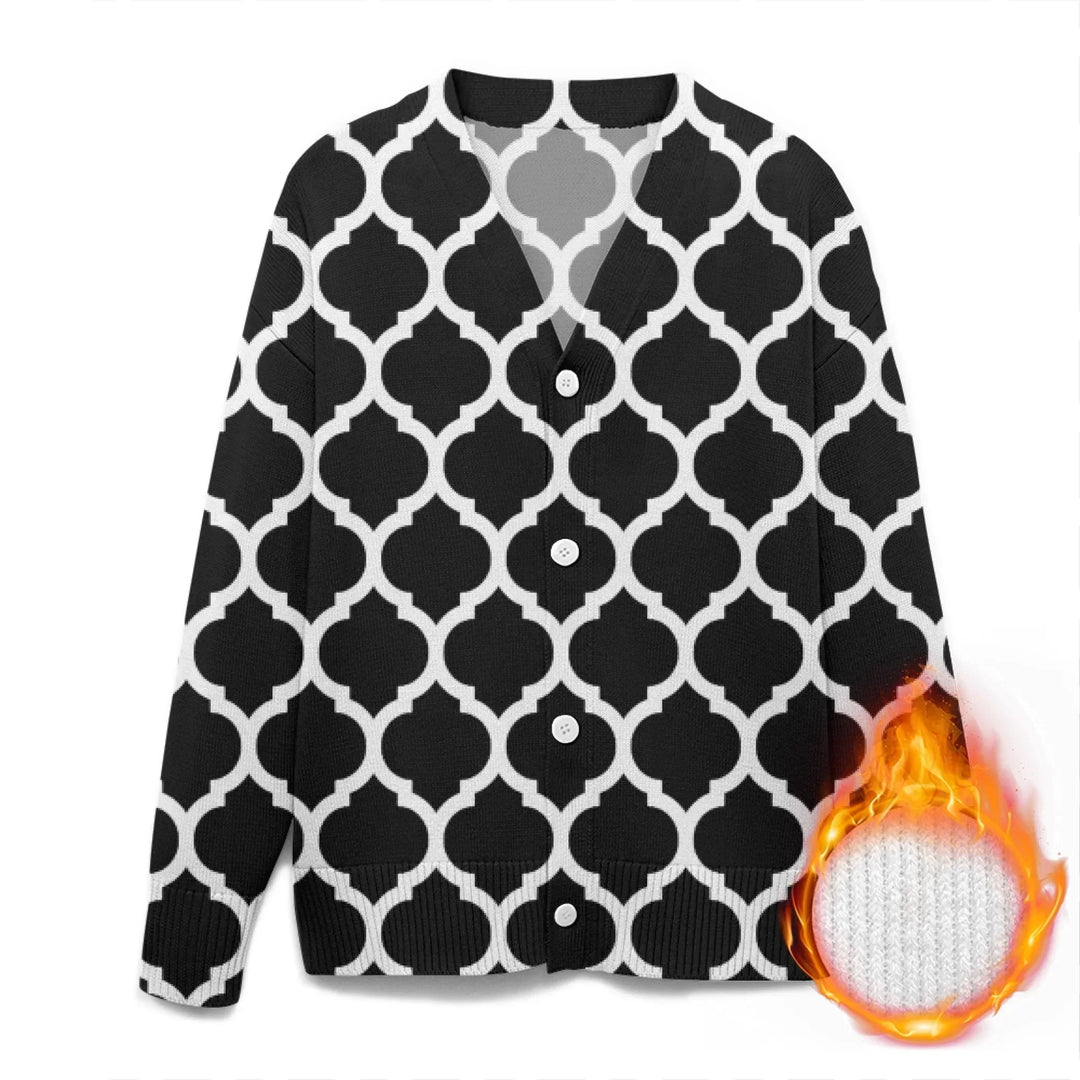 Custom Blue Toile cardigan Wool Sweater - ARTFULANE