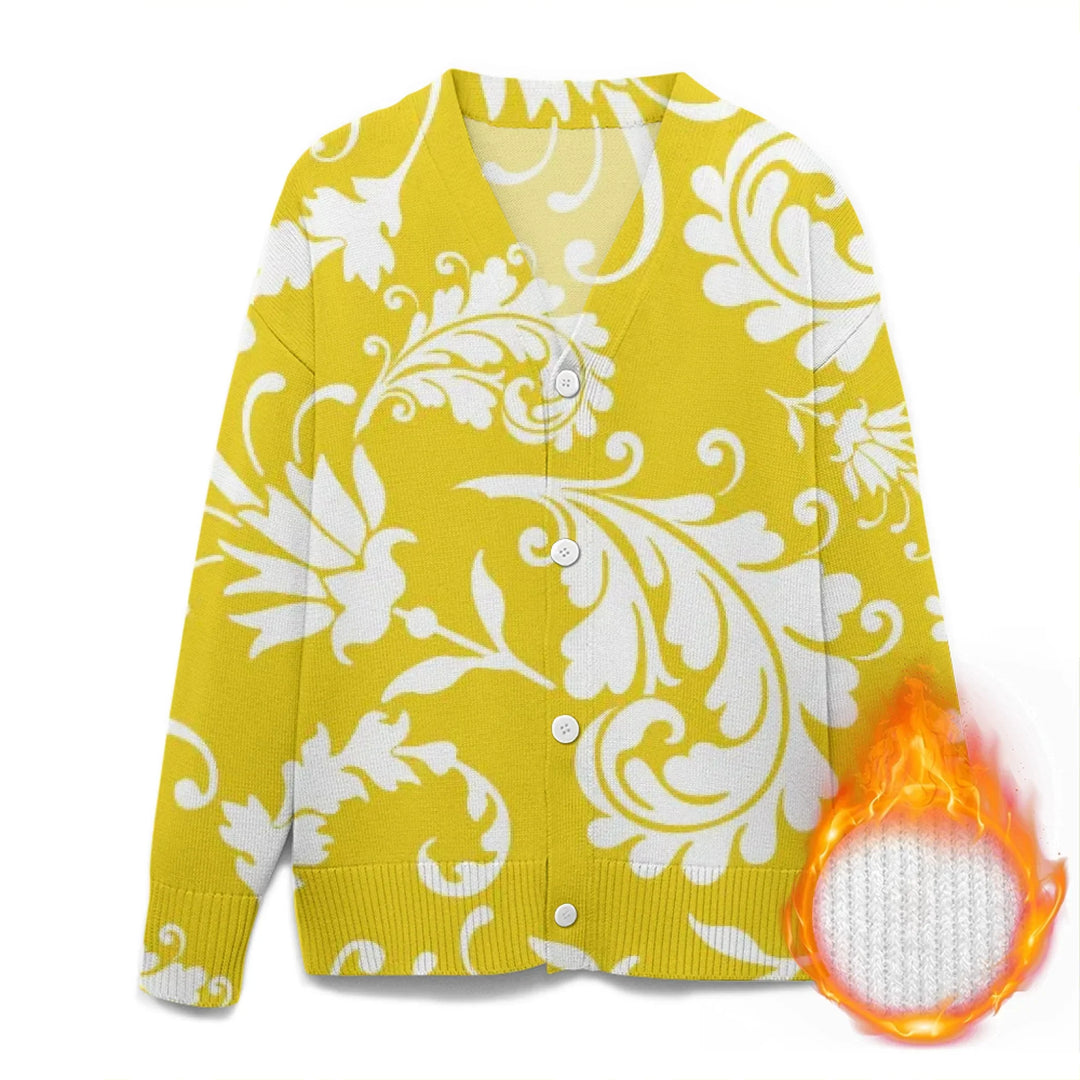 Custom Blue Toile cardigan Wool Sweater - ARTFULANE